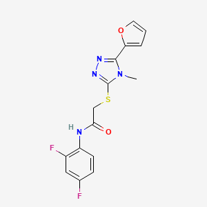 molecular formula C15H12F2N4O2S B4403497 N-(2,4-difluorophenyl)-2-{[5-(furan-2-yl)-4-methyl-4H-1,2,4-triazol-3-yl]sulfanyl}acetamide 