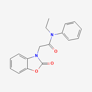 molecular formula C17H16N2O3 B4403504 N-ethyl-2-(2-oxo-2,3-dihydro-1,3-benzoxazol-3-yl)-N-phenylacetamide 