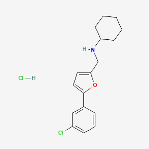 molecular formula C17H21Cl2NO B4403574 N-[[5-(3-chlorophenyl)furan-2-yl]methyl]cyclohexanamine;hydrochloride 