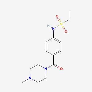 molecular formula C14H21N3O3S B4403619 N-{4-[(4-methyl-1-piperazinyl)carbonyl]phenyl}ethanesulfonamide 