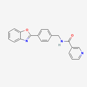 molecular formula C20H15N3O2 B4403634 N-[4-(1,3-benzoxazol-2-yl)benzyl]nicotinamide 