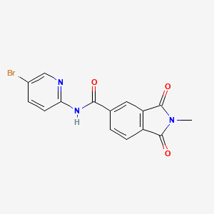 molecular formula C15H10BrN3O3 B4403689 N-(5-bromo-2-pyridinyl)-2-methyl-1,3-dioxo-5-isoindolinecarboxamide 