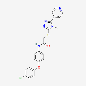 molecular formula C22H18ClN5O2S B4403722 N-[4-(4-chlorophenoxy)phenyl]-2-{[4-methyl-5-(4-pyridinyl)-4H-1,2,4-triazol-3-yl]thio}acetamide 