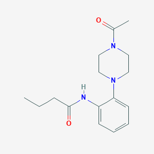 molecular formula C16H23N3O2 B4403783 N-[2-(4-acetylpiperazin-1-yl)phenyl]butanamide 
