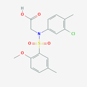 molecular formula C17H18ClNO5S B4403817 N-(3-chloro-4-methylphenyl)-N-[(2-methoxy-5-methylphenyl)sulfonyl]glycine 