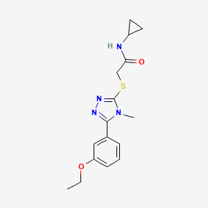 molecular formula C16H20N4O2S B4403827 N-cyclopropyl-2-{[5-(3-ethoxyphenyl)-4-methyl-4H-1,2,4-triazol-3-yl]thio}acetamide 