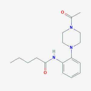 molecular formula C17H25N3O2 B4403836 N-[2-(4-acetyl-1-piperazinyl)phenyl]pentanamide 