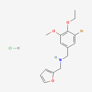 molecular formula C15H19BrClNO3 B4403863 N-[(3-bromo-4-ethoxy-5-methoxyphenyl)methyl]-1-(furan-2-yl)methanamine;hydrochloride 