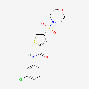 molecular formula C15H15ClN2O4S2 B4403869 N-(3-chlorophenyl)-4-morpholin-4-ylsulfonylthiophene-2-carboxamide 