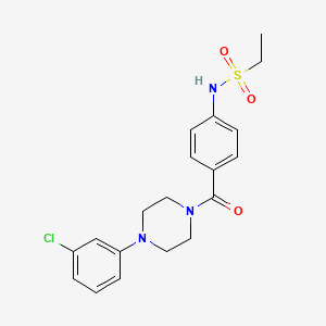 molecular formula C19H22ClN3O3S B4403929 N-(4-{[4-(3-chlorophenyl)-1-piperazinyl]carbonyl}phenyl)ethanesulfonamide 