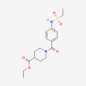 molecular formula C17H24N2O5S B4403959 ethyl 1-{4-[(ethylsulfonyl)amino]benzoyl}-4-piperidinecarboxylate 
