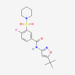 molecular formula C19H24FN3O4S B4404057 N-(5-tert-butyl-1,2-oxazol-3-yl)-4-fluoro-3-piperidin-1-ylsulfonylbenzamide 