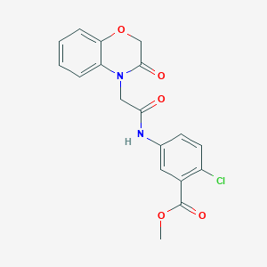 molecular formula C18H15ClN2O5 B4404074 methyl 2-chloro-5-[2-(3-oxo-3,4-dihydro-2H-1,4-benzoxazin-4-yl)acetamido]benzoate 
