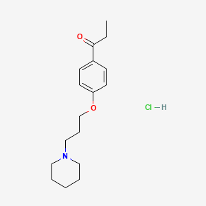 molecular formula C17H26ClNO2 B4404077 1-[4-(3-Piperidin-1-ylpropoxy)phenyl]propan-1-one;hydrochloride 