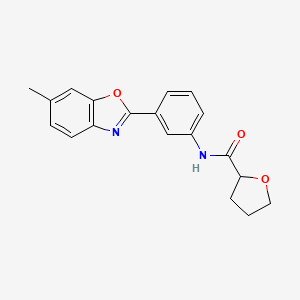 molecular formula C19H18N2O3 B4404095 N-[3-(6-methyl-1,3-benzoxazol-2-yl)phenyl]tetrahydrofuran-2-carboxamide 