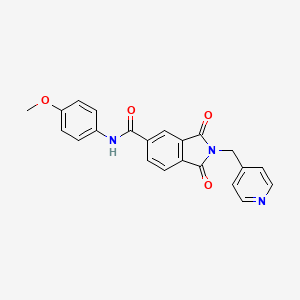 molecular formula C22H17N3O4 B4404141 N-(4-methoxyphenyl)-1,3-dioxo-2-(pyridin-4-ylmethyl)isoindole-5-carboxamide 