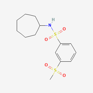 molecular formula C14H21NO4S2 B4404155 N-cycloheptyl-3-methylsulfonylbenzenesulfonamide 