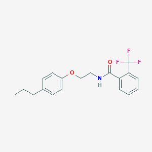 molecular formula C19H20F3NO2 B4404208 N-[2-(4-propylphenoxy)ethyl]-2-(trifluoromethyl)benzamide 