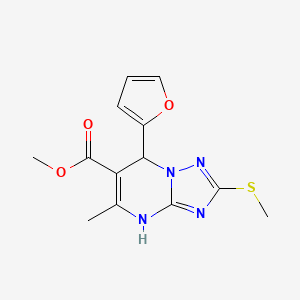molecular formula C13H14N4O3S B4404307 Methyl 7-(furan-2-yl)-5-methyl-2-methylsulfanyl-4,7-dihydro-[1,2,4]triazolo[1,5-a]pyrimidine-6-carboxylate 