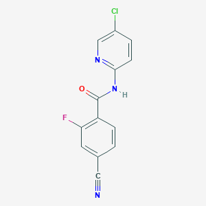 molecular formula C13H7ClFN3O B4404352 N-(5-chloropyridin-2-yl)-4-cyano-2-fluorobenzamide 