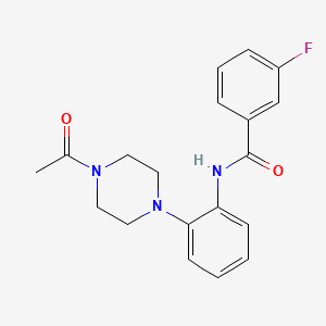 molecular formula C19H20FN3O2 B4404367 N-[2-(4-acetylpiperazin-1-yl)phenyl]-3-fluorobenzamide 