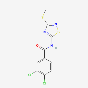 molecular formula C10H7Cl2N3OS2 B4404372 3,4-dichloro-N-[3-(methylthio)-1,2,4-thiadiazol-5-yl]benzamide 