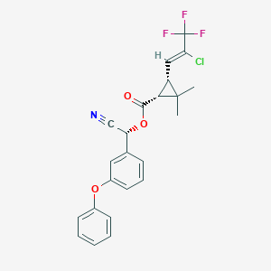 molecular formula C₂₃H₁₉ClF₃NO₃ B044044 [(R)-cyano-(3-phenoxyphenyl)methyl] (1R,3R)-3-[(Z)-2-chloro-3,3,3-trifluoroprop-1-enyl]-2,2-dimethylcyclopropane-1-carboxylate CAS No. 76703-63-4