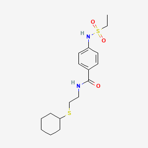 molecular formula C17H26N2O3S2 B4404441 N-[2-(cyclohexylthio)ethyl]-4-[(ethylsulfonyl)amino]benzamide 
