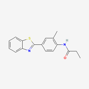 molecular formula C17H16N2OS B4404445 N-[4-(1,3-benzothiazol-2-yl)-2-methylphenyl]propanamide 