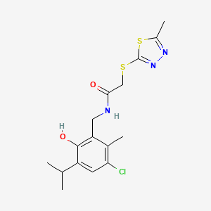 molecular formula C16H20ClN3O2S2 B4404498 N-(3-chloro-6-hydroxy-5-isopropyl-2-methylbenzyl)-2-[(5-methyl-1,3,4-thiadiazol-2-yl)thio]acetamide 