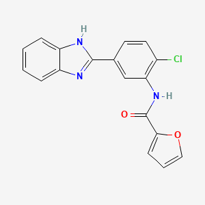 molecular formula C18H12ClN3O2 B4404523 N-[5-(1H-1,3-BENZODIAZOL-2-YL)-2-CHLOROPHENYL]FURAN-2-CARBOXAMIDE 