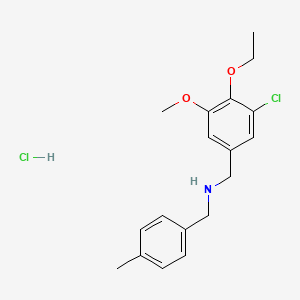 molecular formula C18H23Cl2NO2 B4404572 N-[(3-chloro-4-ethoxy-5-methoxyphenyl)methyl]-1-(4-methylphenyl)methanamine;hydrochloride 