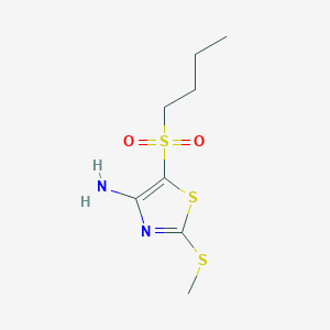 molecular formula C8H14N2O2S3 B044046 4-Amino-5-butylsulfonyl-2-methylthiothiazole CAS No. 117420-87-8