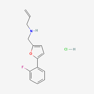 molecular formula C14H15ClFNO B4404814 N-[[5-(2-fluorophenyl)furan-2-yl]methyl]prop-2-en-1-amine;hydrochloride 