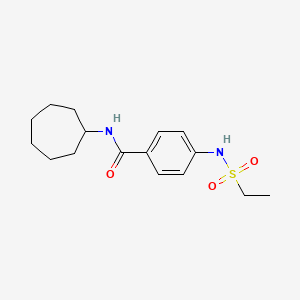 molecular formula C16H24N2O3S B4404923 N-cycloheptyl-4-[(ethylsulfonyl)amino]benzamide 