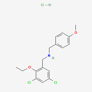 molecular formula C17H20Cl3NO2 B4404946 N-[(3,5-dichloro-2-ethoxyphenyl)methyl]-1-(4-methoxyphenyl)methanamine;hydrochloride 