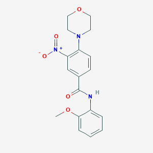 molecular formula C18H19N3O5 B4405011 N-(2-methoxyphenyl)-4-(4-morpholinyl)-3-nitrobenzamide 