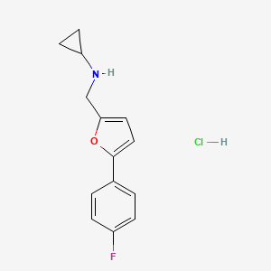 molecular formula C14H15ClFNO B4405036 N-[[5-(4-fluorophenyl)furan-2-yl]methyl]cyclopropanamine;hydrochloride 