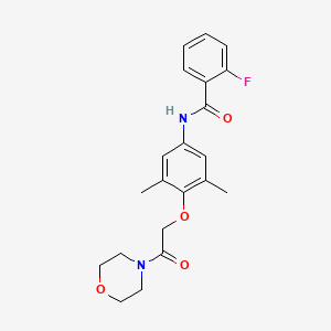 molecular formula C21H23FN2O4 B4405086 N-{3,5-dimethyl-4-[2-(4-morpholinyl)-2-oxoethoxy]phenyl}-2-fluorobenzamide 