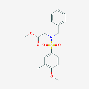 molecular formula C18H21NO5S B4405150 Methyl 2-[benzyl-(4-methoxy-3-methylphenyl)sulfonylamino]acetate 