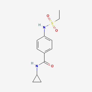 molecular formula C12H16N2O3S B4405173 N-cyclopropyl-4-[(ethylsulfonyl)amino]benzamide 