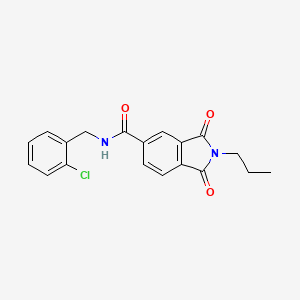 molecular formula C19H17ClN2O3 B4405241 N-(2-chlorobenzyl)-1,3-dioxo-2-propyl-5-isoindolinecarboxamide 