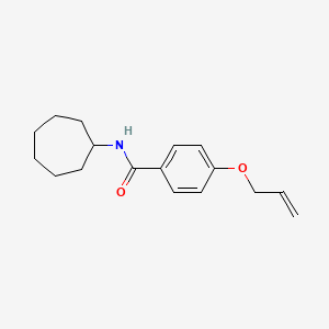 molecular formula C17H23NO2 B4405247 N-cycloheptyl-4-prop-2-enoxybenzamide 
