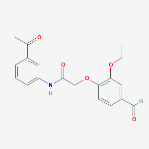 molecular formula C19H19NO5 B4405340 N-(3-acetylphenyl)-2-(2-ethoxy-4-formylphenoxy)acetamide 