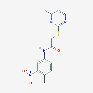 molecular formula C14H14N4O3S B4405411 N-(4-methyl-3-nitrophenyl)-2-[(4-methyl-2-pyrimidinyl)thio]acetamide 