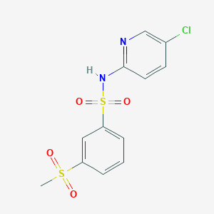 molecular formula C12H11ClN2O4S2 B4405554 N-(5-chloropyridin-2-yl)-3-methylsulfonylbenzenesulfonamide 