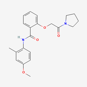 molecular formula C21H24N2O4 B4405601 N-(4-methoxy-2-methylphenyl)-2-[2-oxo-2-(1-pyrrolidinyl)ethoxy]benzamide 