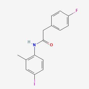 molecular formula C15H13FINO B4405695 2-(4-fluorophenyl)-N-(4-iodo-2-methylphenyl)acetamide 