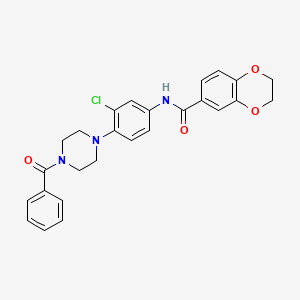molecular formula C26H24ClN3O4 B4405771 N-[4-(4-benzoyl-1-piperazinyl)-3-chlorophenyl]-2,3-dihydro-1,4-benzodioxine-6-carboxamide 