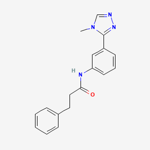 molecular formula C18H18N4O B4405781 N-[3-(4-methyl-4H-1,2,4-triazol-3-yl)phenyl]-3-phenylpropanamide 